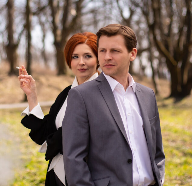 Patryk Szwichtenberg i Urszula Grabowska w spektaklu Pani Pylińska i sekret Chopina Teatr Bagatela, Scena na Sarego 7